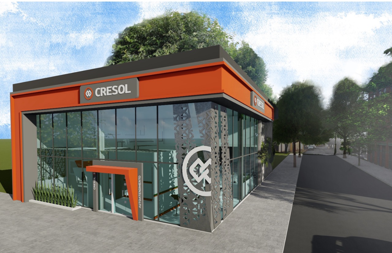 Projeto da agência da Cresol em Espumoso, com previsão de inauguração em 1º de setembro