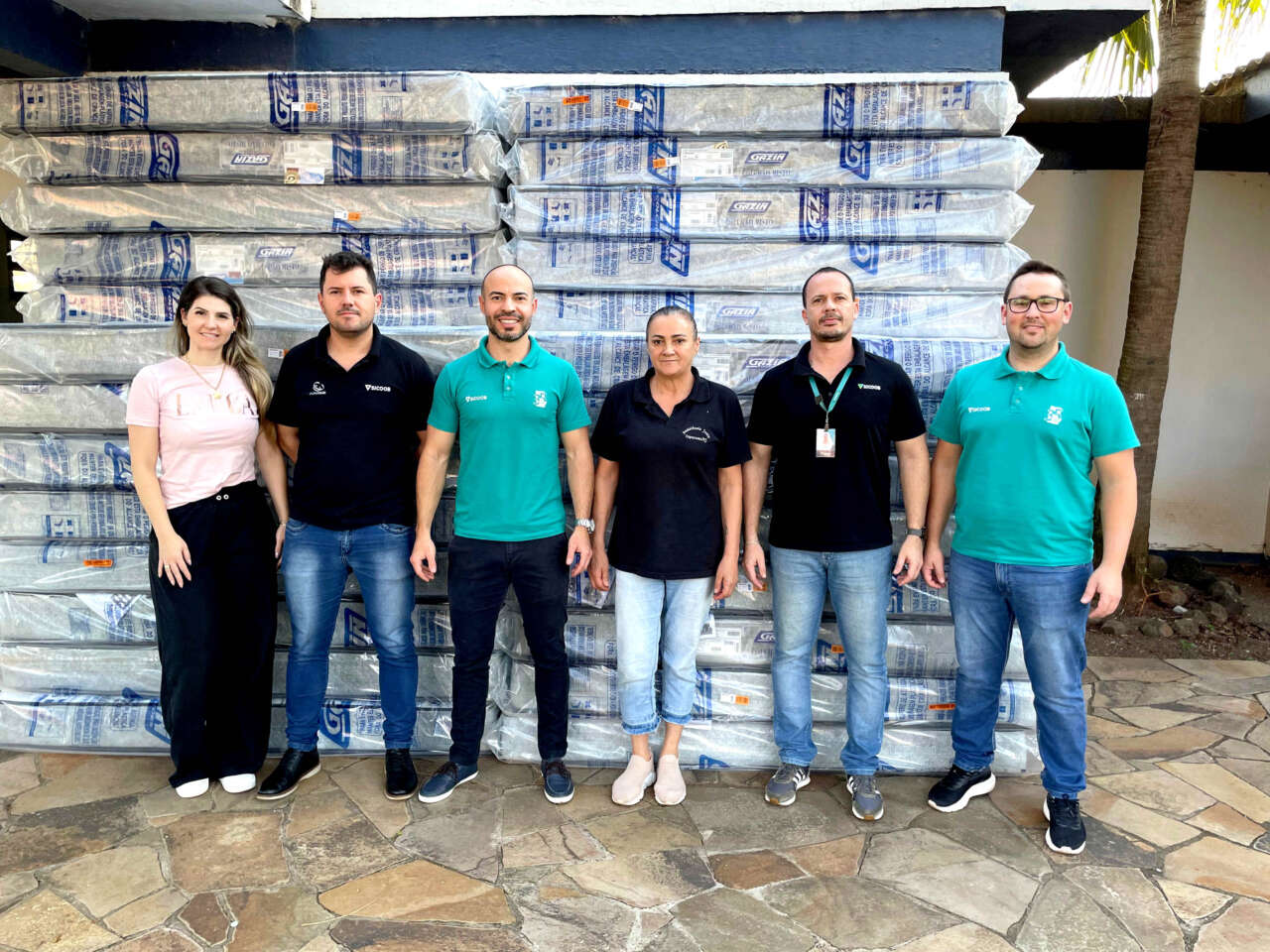 Sicoob São Miguel entregou colchões à Assistência Social de Espumoso, cidade que foi duramente atingida pelas cheias do Rio Jacuí

Foto: Divulgação Sicoob São Miguel