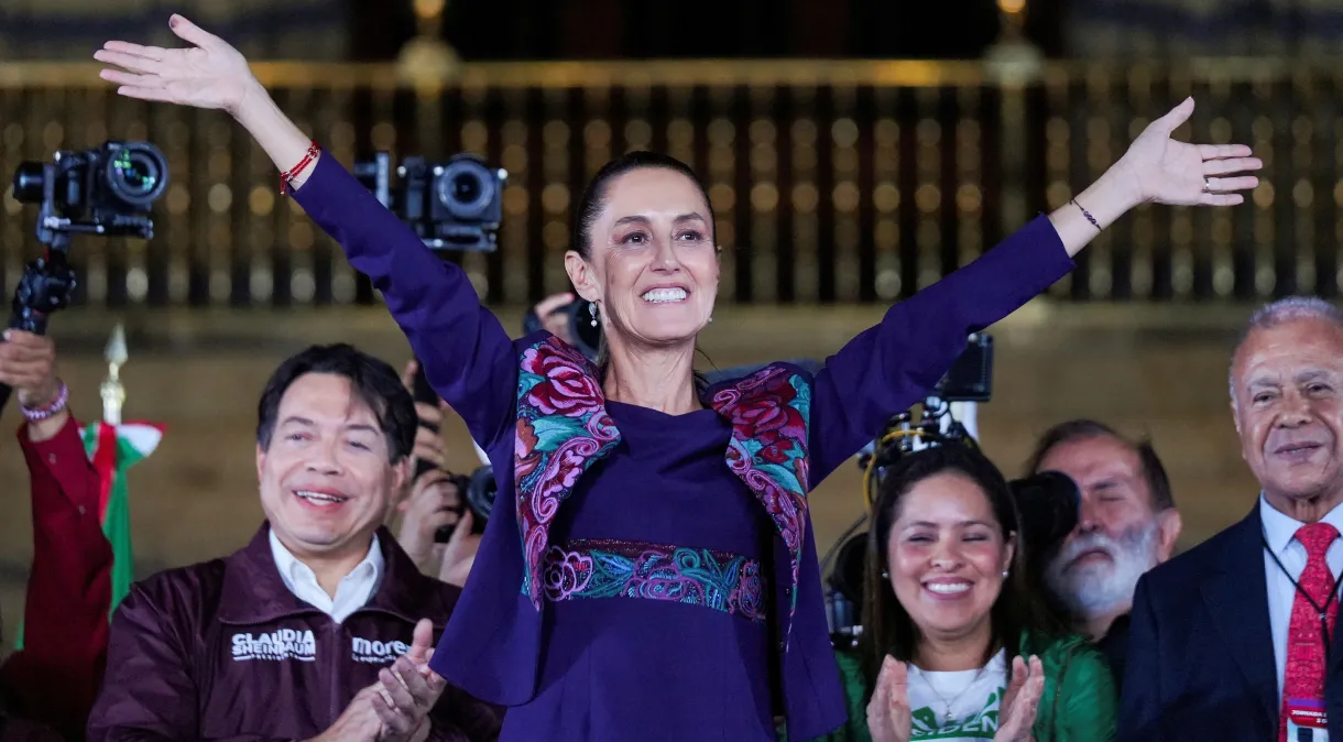 Claudia Sheinbaum celebra vitória eleitoral no México
3/6/2024 REUTERS/Alexandre Meneghini