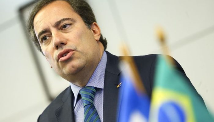 O presidente da Caixa Econômica Federal, Pedro Guimarães, durante entrevista coletiva para apresentar detalhes da campanha de renegociação de dívidas "Você no Azul".