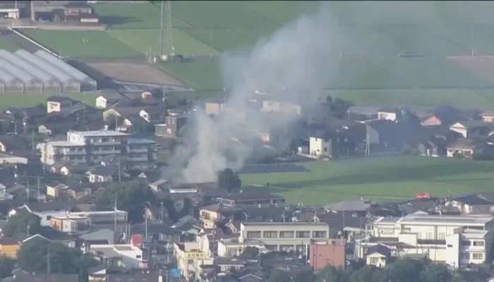 Fumaça após terremoto - Foto: Nippon TV/ Japão