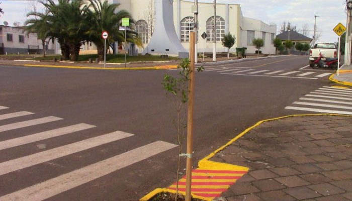 Prefeitura faz o plantio de arvores na Av. Duque de Caxias | Foto: Prefeitura Municipal/Divulgação