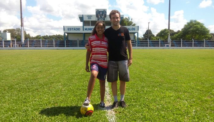 Naiane e o professor Danimarcos