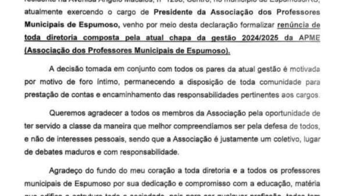 RENUNCIA ASSOCIAÇÃO