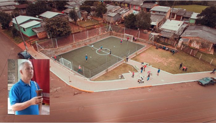 foto aerea quadra montada