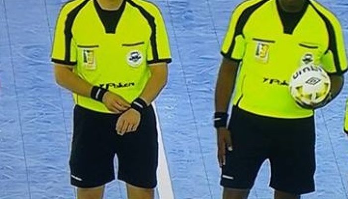 Na foto a dupla comanda a partida pelas oitavas de Final jogo da Ida da LNF - Magnus (SP) x Jaraguá (SC)