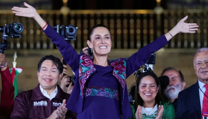 Claudia Sheinbaum celebra vitória eleitoral no México
3/6/2024 REUTERS/Alexandre Meneghini