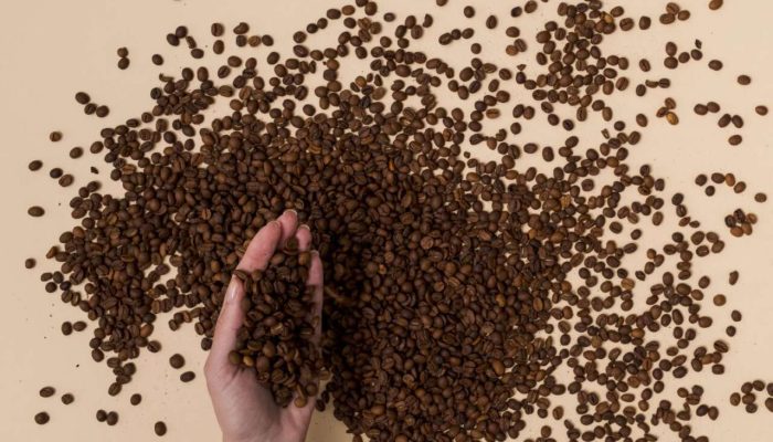 segurando-graos-de-cafe-com-mao-freepik